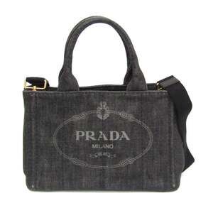 PRADA Black Canvas Shoulder Bag